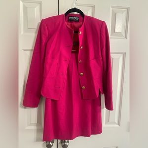 Vintage pink wool skirt suit!